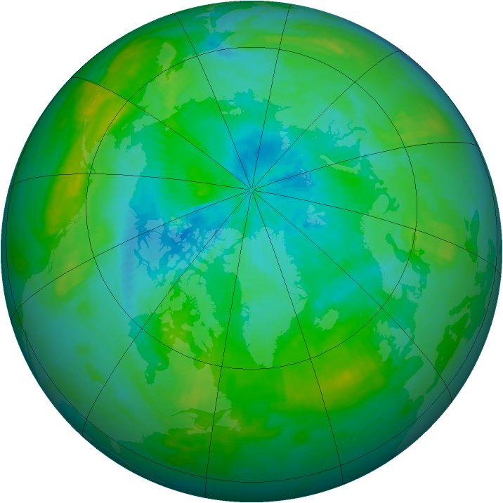 Arctic ozone map for 18 August 1988